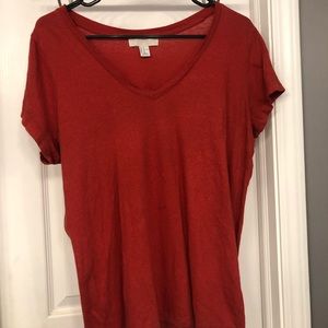 Burnt orange v neck